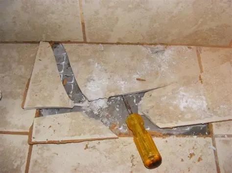 Testing large format porcelain floor tiles for hollow spots lacking adhesive